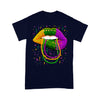 Mardi Gras Lips Queen Beads Outfit For Women Carnival - Standard T-Shirt